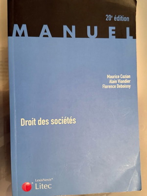 Viandier, Cozian, Deboissy Le droit des societes used, 20e edition