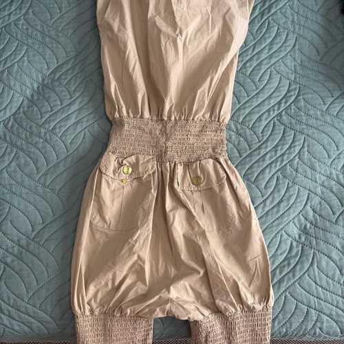Fracomina strapless one-piece jumpsuit size medium like new, beige, 100% cotton