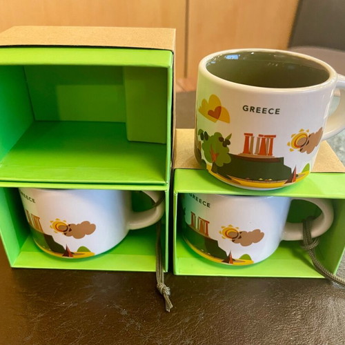 Starbucks espresso ornament cups Greece set of 3, brand new in box