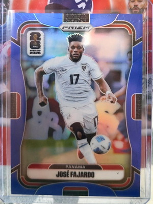 2026 Panini Prizm FIFA World Cup Jose Fajardo #336 Panama μπλε κάρτα με αριθμό φανέλας καινούργια