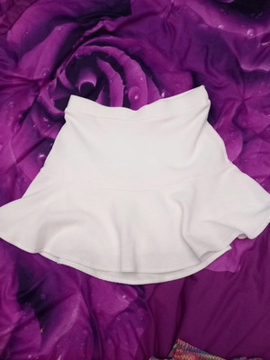 Skirt short white with ruffles size s slim fit