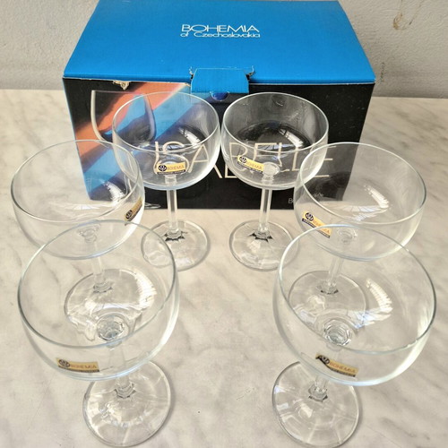 Bohemia Isabelle Vintage Champagne Glasses Set of 6 New