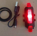 Πίσω φώτα ποδηλάτου USB φορτιζόμενα με 3 σκάλες φωτισμού