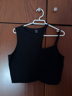 Shein black asymmetric top like new, size L