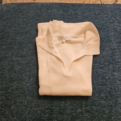 Long-sleeve women's polo shirt size L used, white