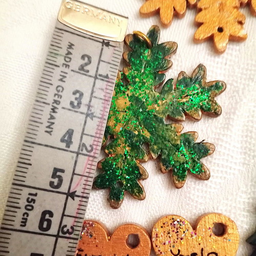 Wooden elements for charms, pack of 10 pieces, like new