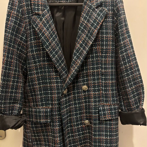 Tweed blazer like new, blue with mixed color buttons