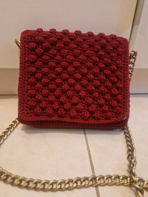 Handmade burgundy shoulder bag like new
