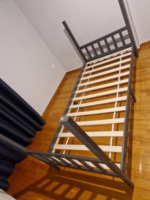 Children's bed frame used with drawers, solid pine wood, Montessori style