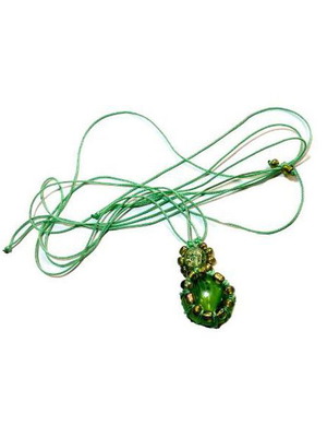 Κολιέ SLEZA με τέχνη μακραμέ χειροποίητο, καινούργιο, πράσινο