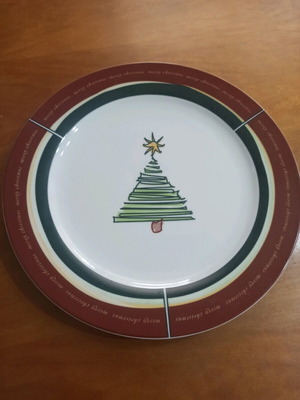 Porcelain platter with Christmas theme new, diameter 31.5 cm