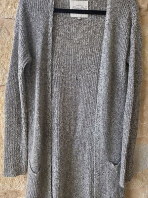 Superdry knit long cardigan like new, gray