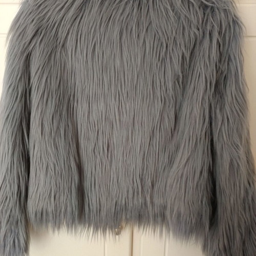 Shein gray short fur coat new, size XXL