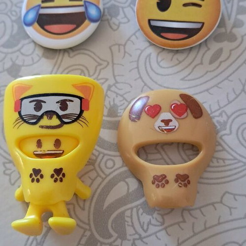 Emoji pins and figure used, set