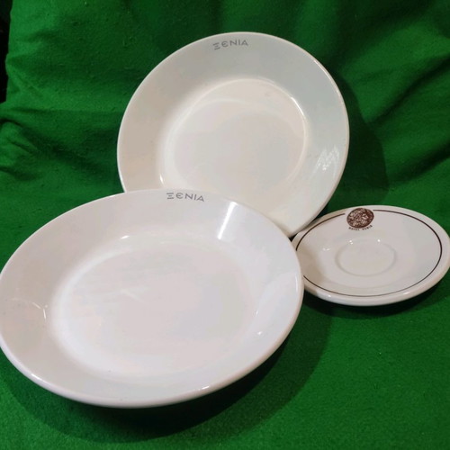 Xenia 1968 plates used, Ionia Hellas ceramics no 38 & 62, set of 3