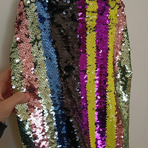 Sequin blouse multicolor like new, size M-L