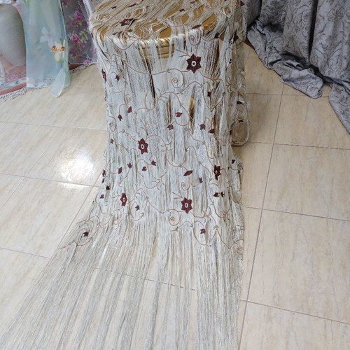 Italian net curtain 1.50x3.00 gold beige new