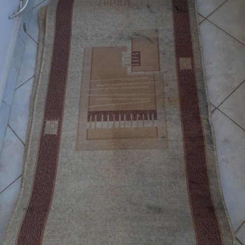 Carpet runners set of 3 used, burgundy and beige