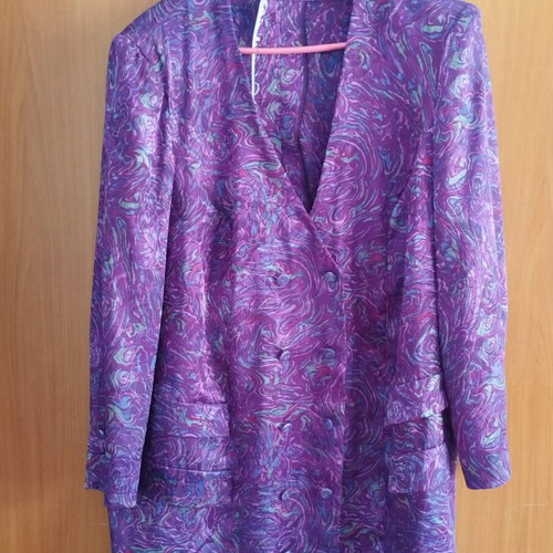 Handmade silk vintage shirt with buttons, like new, size XL, multicolor