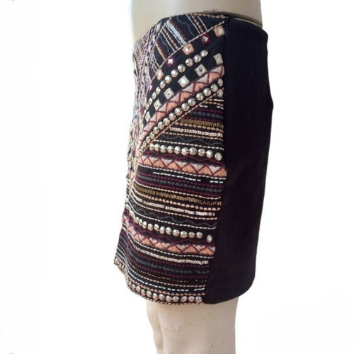 Mini embroidered skirt used with patterns