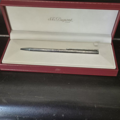 S.T. Dupont Classique Silver Ballpoint Pen used, full set