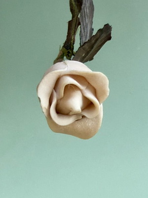 Artificial rose handmade decorative flower with dried leaves