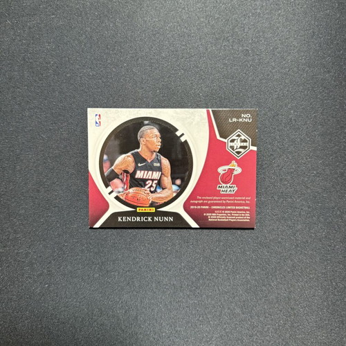 2019-20 Panini Chronicles Kendrick Nunn Limited Rookie Jersey Auto Prime Card like new