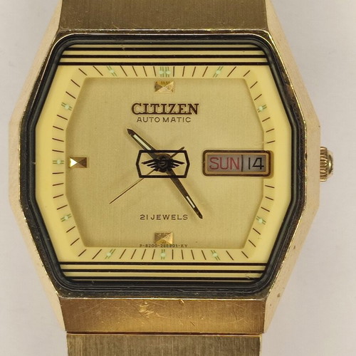 Citizen Automatic 21 Jewels Vintage 34mm wristwatch used, gold tone