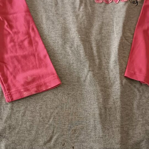Women's pajama top used, gray and pink, size S