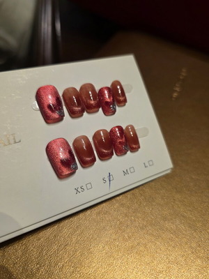 Press on Nails handmade double layered acrylic cat eye