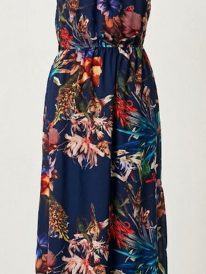 Floral dress like new with side slits and short lining