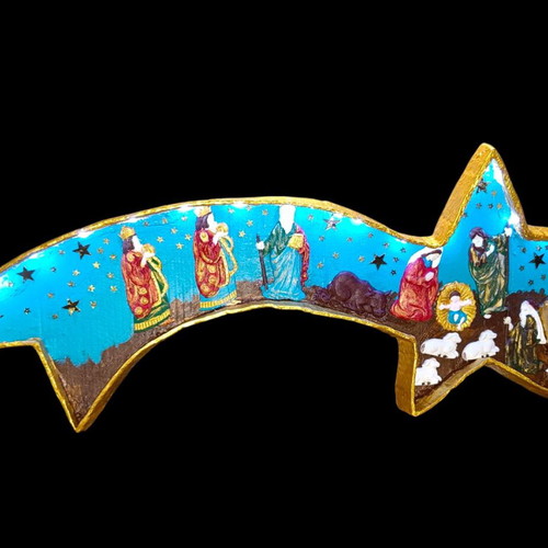 Handmade Christmas Nativity Scene The Birth of Christ with LED Lighting
