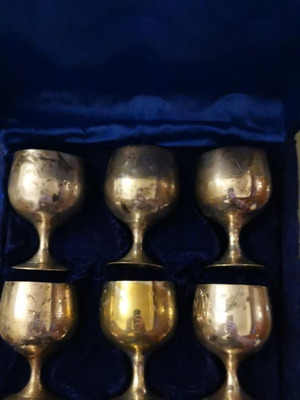 EPNS silver-plated liqueur glasses set of 6 used with box