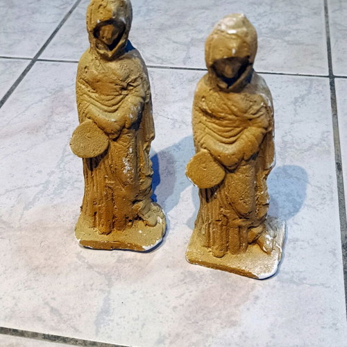 Tanagra Figurine Used Gypsum Replica 18cm