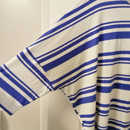Peacocks striped blouse like new, 3/4 sleeve, white-blue, size XXXL