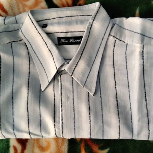 Men's shirt blue with dark blue and black stripes 2XL like new