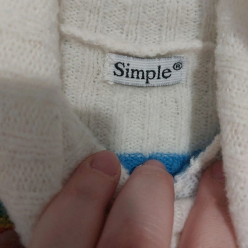 Simple colorful turtleneck sweater, size M