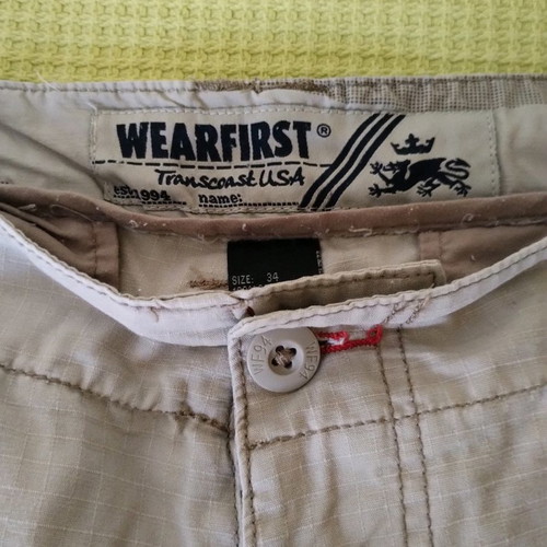 Cargo shorts men's used, size 34, beige, 100% cotton