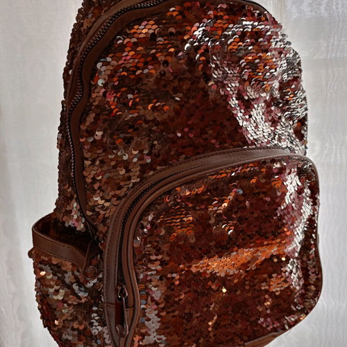 Lame backpack like new, silver