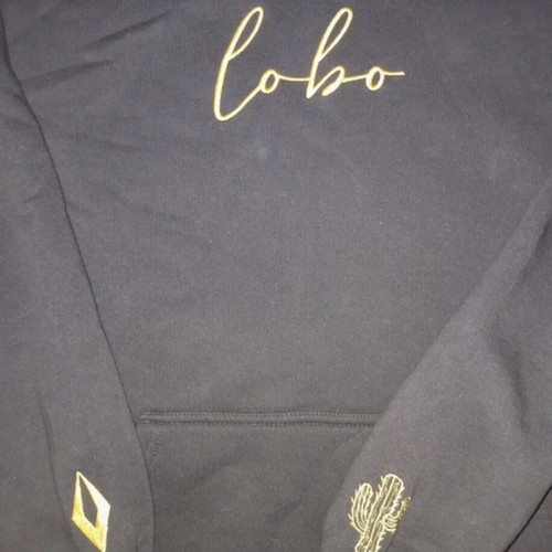 Lobo Merchcode Hoodie XL Like New Black with Gold Embroidery