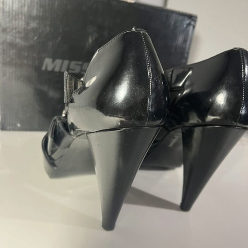 Miss Sixty black high-heeled shoes used, size 39, open sides and front