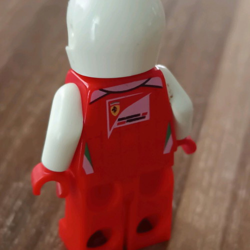 Lego Ferrari driver figure like new missing helmet protector