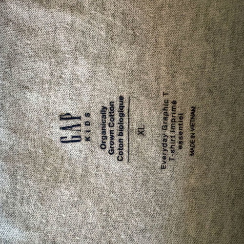 Gap kids' t-shirt used, gray and blue, age 14