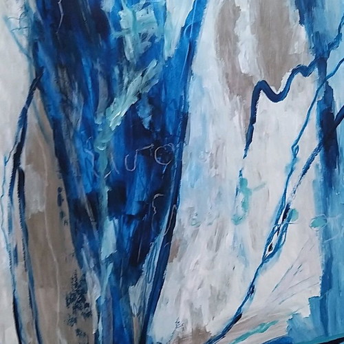 You Are Free Abstract Large Painting New, Acrylic on Paper