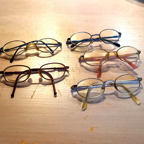 Children's myopia glasses used, pack of 5 pairs multicolored