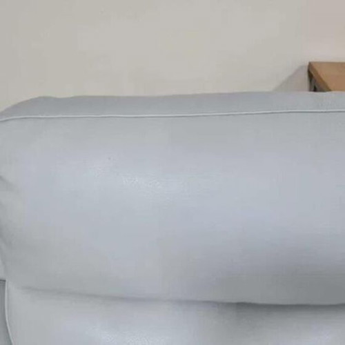 Italian gray leather sofa set Moreno three-seater and two armchairs new