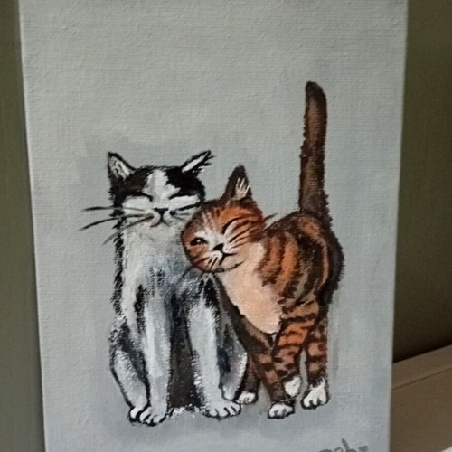 Handmade painting on canvas with acrylics 13×18 cm new