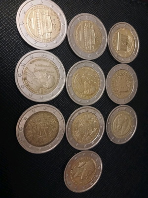 Rare Greek 2 euro coins like new, pack of 10
