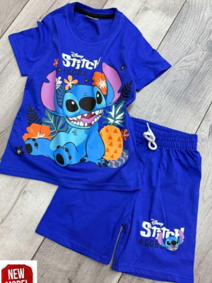 Σετ μπλούζα και σορτς Stitch για αγόρι καινούργιο, μπλε