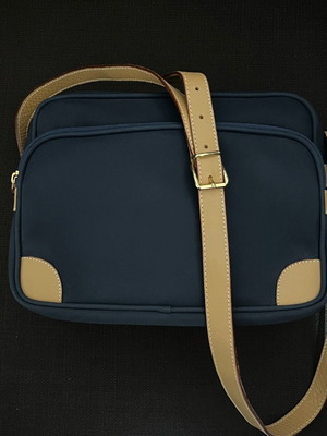 Bric's Cloth Shoulder Handbag like new, dark blue and brown
